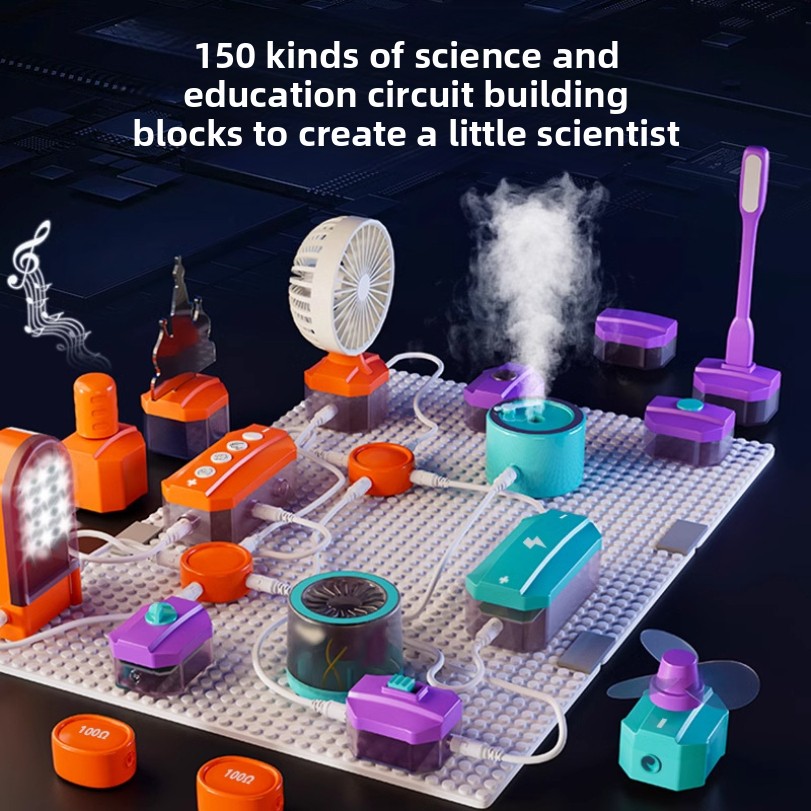 Science Nature - Zestaw do eksperymentów elektrycznych, klocki konstrukcyjne,