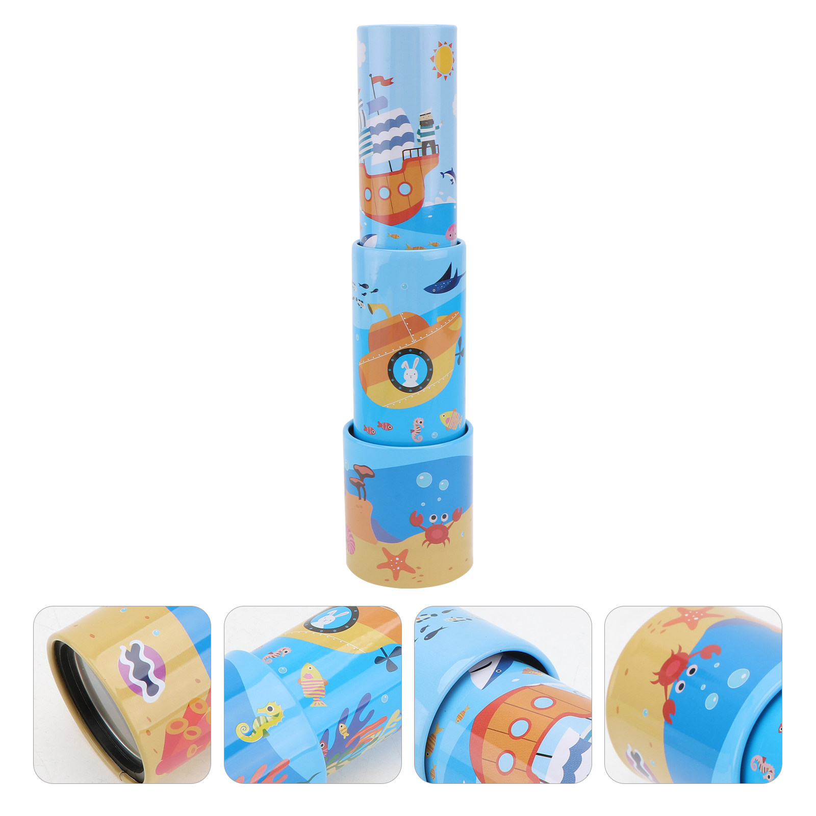 Science Toy - 1 szt. Mały, lekki, cynowany teleskop