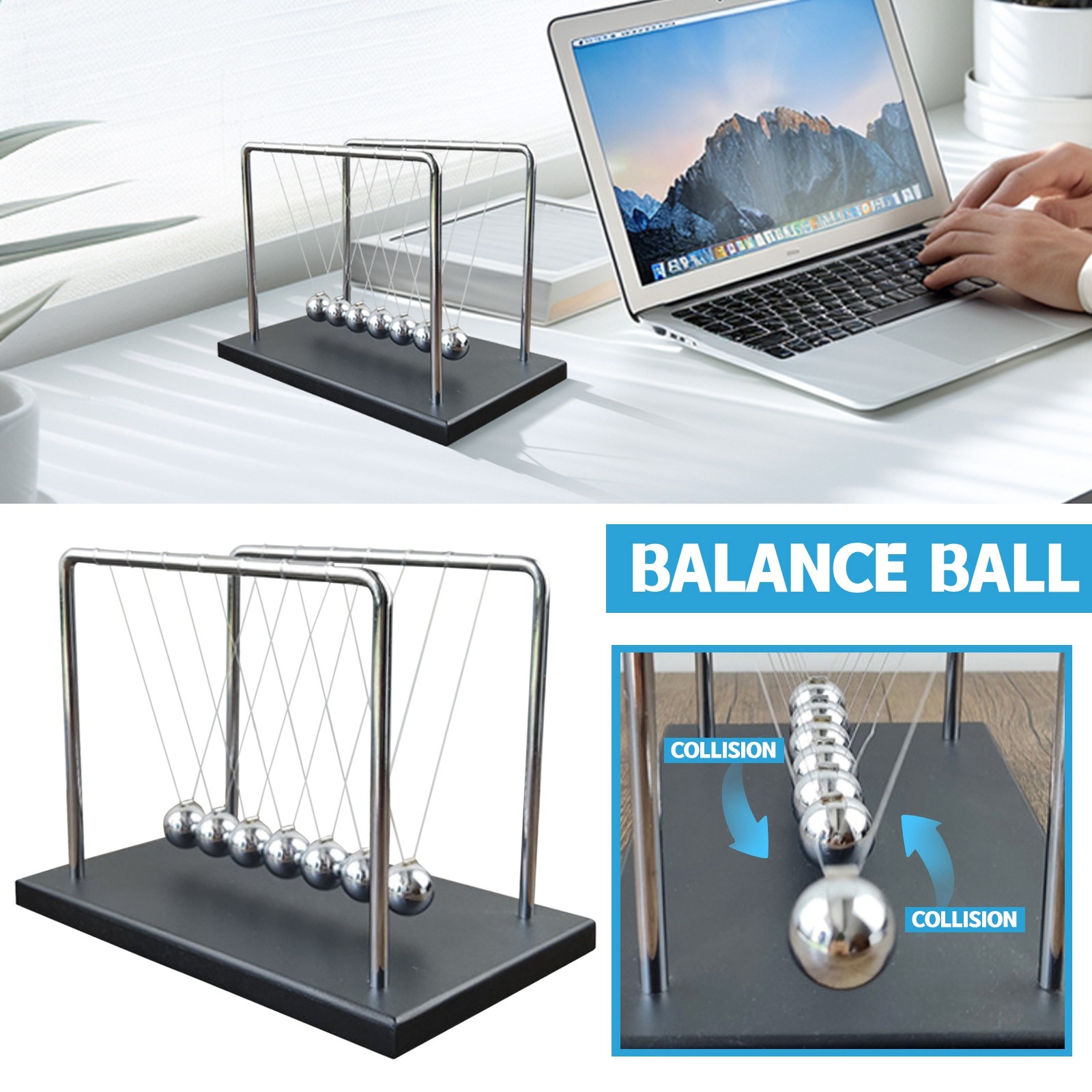 7 kulek Mechanik Krzywa Wahadł – Newton Cradle Large recenzja i cena